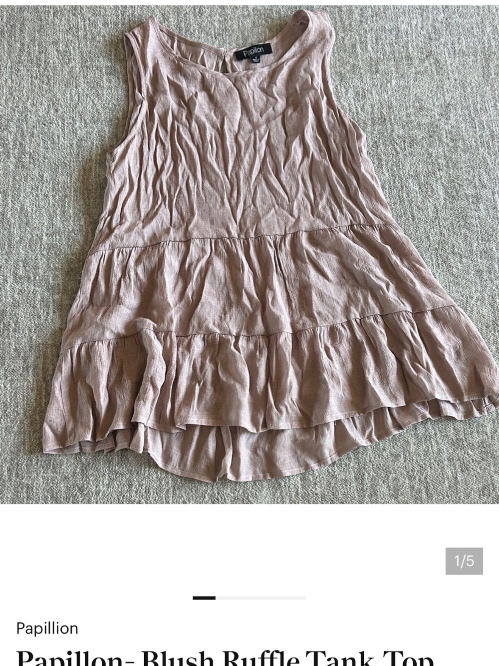 Papillon- Blush Ruffle Tank Top - Picture 6 of 6